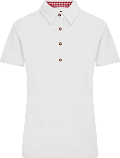 Daiber JN 715 Dámské piqué polo v tradičním krojovém stylu 02.0715 white/red white