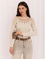Sweter IR SW model 22400690 jasny beżowy - FPrice Sweter IR SW model 22400690 jasny beżowy - FPrice