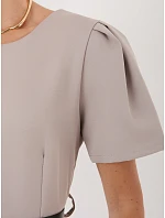 Sukienka MI SK model 22102559 ciemny bezowy - FPrice Sukienka MI SK model 22102559 ciemny bezowy - FPrice