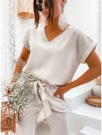 Béžová dámska súprava s bielizňou (751)