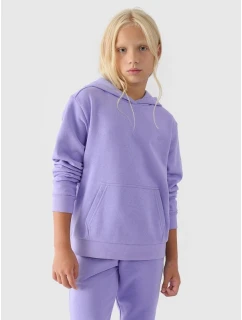 Dievčenská mikina bez prúžkov s kapucňou 4F Junior 4FJWMM00TSWSF1316-32S