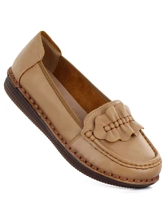 Dámske kožené mokasíny poltopánky camel Artiker 58C1504