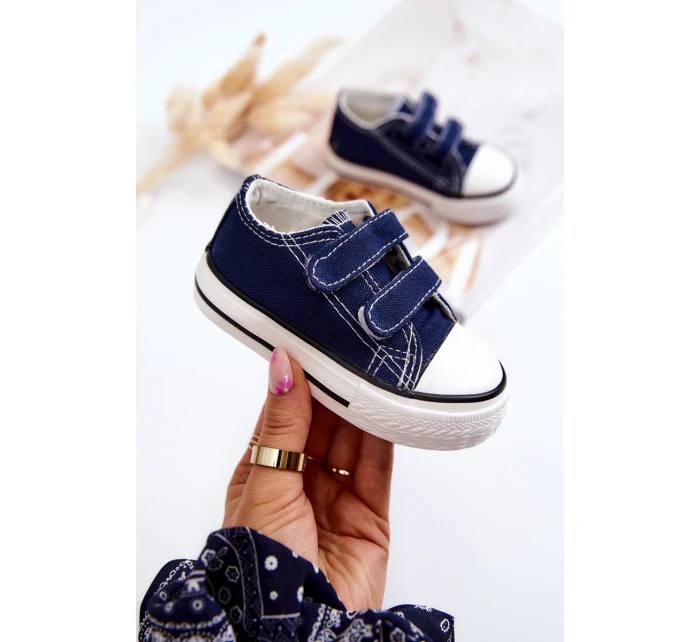 Dziecięce Trampki Na Rzepy Granatowe Bernie