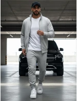 Pánska mikina na zips bez kapucne sivá BX4109