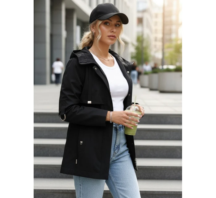 Parka damska przejściowa z kapturem czarna model 22025135 - FashionStreet