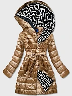 Dámska ľahká zimná bunda so zateplenou kapucňou hnedá (omdl-019)