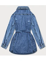 Světle modrá dámská džínová oversize bunda model 18568441 - A'DORO Světle modrá dámská džínová oversize bunda model 18568441 - A'DORO