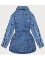 Svetlomodrá dámska džínsová oversize bunda (M6957)