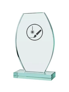 Gravírovaná sklenená trofej s puzdrom + náplň farby