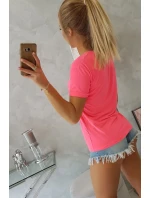 růžová halenka s potiskem model 18742970 - K-Fashion růžová halenka s potiskem model 18742970 - K-Fashion