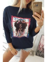 American Girl model 18743838 halenka námořnická modrá S/M L/XL - K-Fashion American Girl model 18743838 halenka námořnická modrá S/M L/XL - K-Fashion