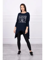 Milá tunika s tmavomodrou potlačou S/M - L/XL