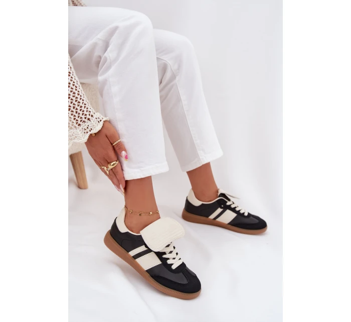 Niskie Sneakersy Damskie Z Wywiniętym Językiem Czarne Ardira Niskie Sneakersy Damskie Z Wywiniętym Językiem Czarne Ardira