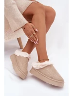 Dámské sněhule na platformě s a světle béžové model 21788048 - Boto Dámské sněhule na platformě s a světle béžové model 21788048 - Boto