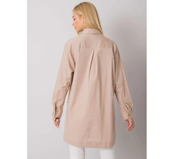 Košile EM KS model 16226190 béžová - FPrice Košile EM KS model 16226190 béžová - FPrice