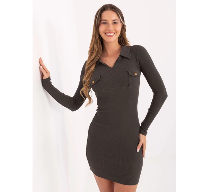 Šaty RV SK model 17462092 tmavá khaki - FPrice Šaty RV SK model 17462092 tmavá khaki - FPrice