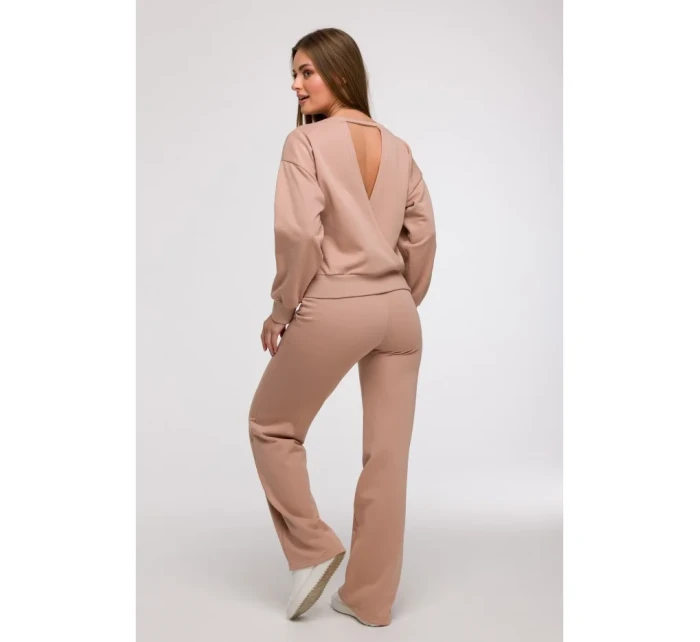 B293 Mikina s otvoreným chrbtom - mocca