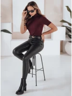 Dámský žebrovaný svetr s krátkým rukávem vínová Dstreet model 21991060 - FashionStreet