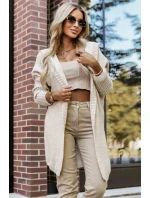 oversize svetr s kapucí a nášivkou béžový model 21382135 - numoco basic