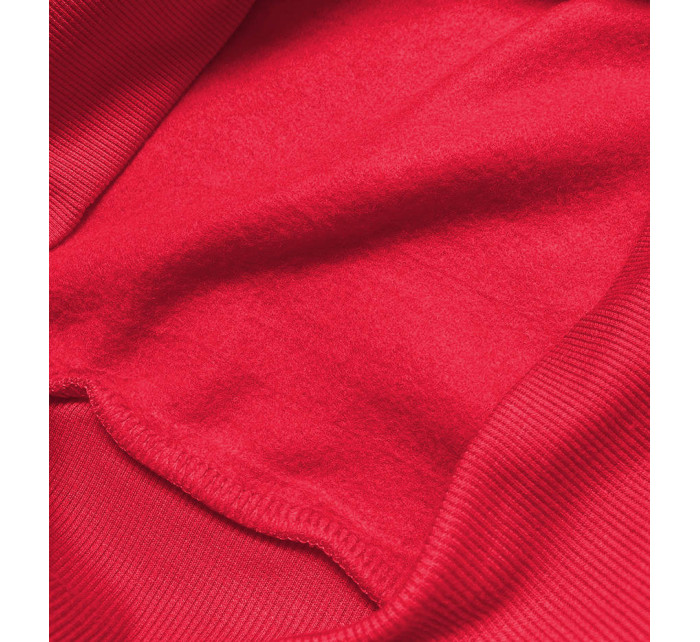 Červená dámská tepláková mikina se stahovacími lemy model 17038527 - J.STYLE