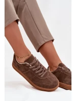 Zamszowe Sneakersy Damskie Big Star SS274676 HI-POLY SYSTEM Brązowe