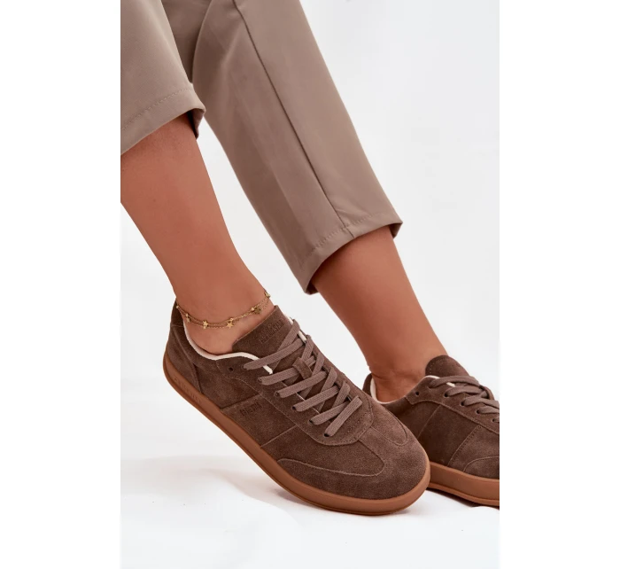 Zamszowe Sneakersy Damskie Big Star SS274676 HI-POLY SYSTEM Brązowe