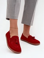 Skórzane Zamszowe Mokasyny Typu Barefoot Zazoo 322 Czerwone