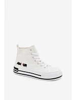 Dámské vysoké tenisky na platformě bílé Liline