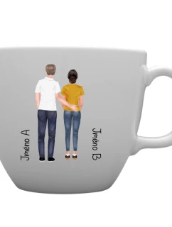 Personalizovaný MEGA XXL keramický hrnek 1000 ml s párem zezadu