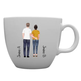 Personalizovaný MEGA XXL keramický hrnek 1000 ml s párem zezadu