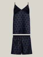 Dámska pyžamová súprava v darčekovom balení GIFT PYJ CAMI SET & SLIPPERS UW0UW04855 DW5 tm. modrá - Tommy Hilfiger