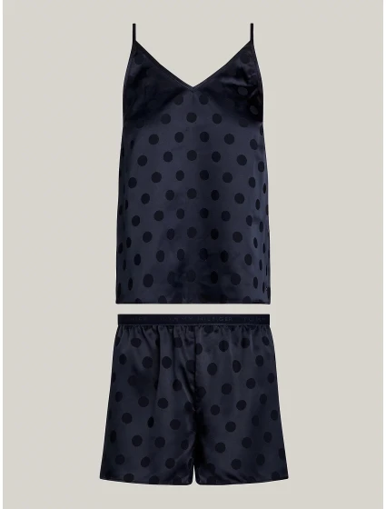 Dámska pyžamová súprava v darčekovom balení GIFT PYJ CAMI SET & SLIPPERS UW0UW04855 DW5 tm. modrá - Tommy Hilfiger Dámska pyžamová súprava v darčekovom balení GIFT PYJ CAMI SET & SLIPPERS UW0UW04855 DW5 tm. modrá - Tommy Hilfiger