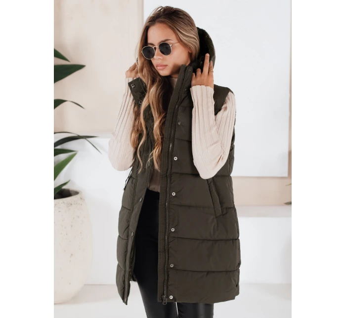 Dámská prošívaná vesta zelená Dstreet model 21966388 - FashionStreet