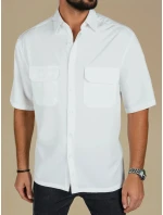 Pánské bílé tričko s krátkým rukávem Dstreet model 21990418 - FashionStreet