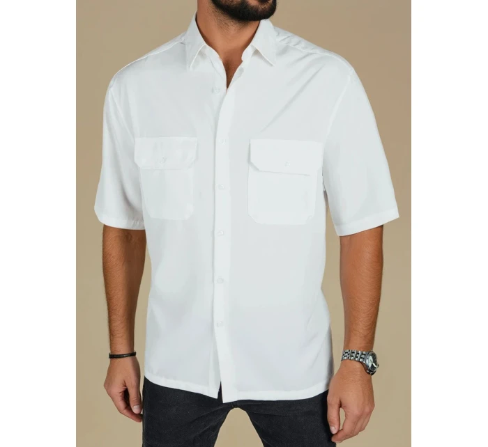 Pánské bílé tričko s krátkým rukávem Dstreet model 21990418 - FashionStreet