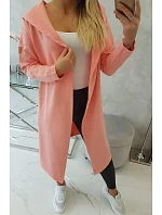 Dlhý kabát s kapucňou marhuľová