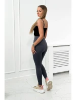 Pruhované legíny v grafitovej farbe Pruhované legíny v grafitovej farbe