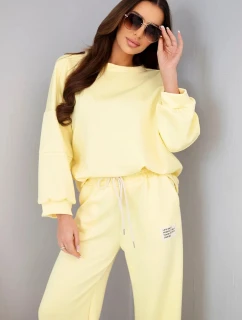 Dámsky set maslová mikina + nohavice žltá