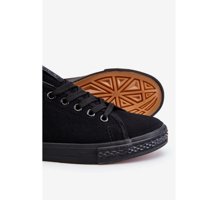 Damskie Wiązane Klasyczne Trampki Czarne Eleya