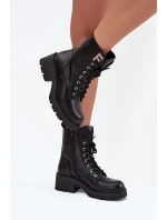 Dámské workery kotníkové boty na klínku zateplené s F černé model 21707452 - Boto Dámské workery kotníkové boty na klínku zateplené s F černé model 21707452 - Boto