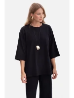 model 21379868 Žebrovaný pletený top černý - BeWear