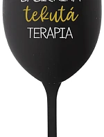 BABY'S LIQUID THERAPY - čierny pohár na víno 350 ml