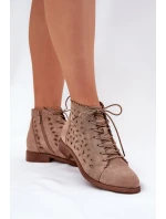 Dámské kotníkové boty model 22010080 Béžová - S.Barski