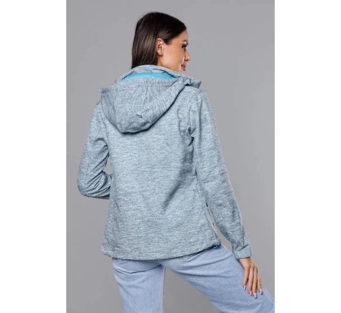 Šedo-svetlo modrá dámska športová bunda typu "softshell" (DW-21605)
