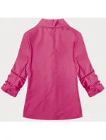 Tmavě růžové tenké dámské sako s nařasenými rukávy model 20189705 - MADE IN ITALY