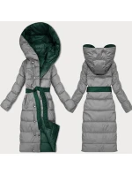 Obojstranná zimná bunda Minority s pruhmi Dark Green-Grey (M2-6519-33+61)