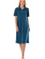 Dámske šaty Bari s golierom deep lagoon - Vestis