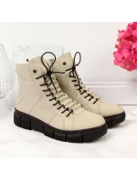 Rieker W X3428 béžové zateplené topánky