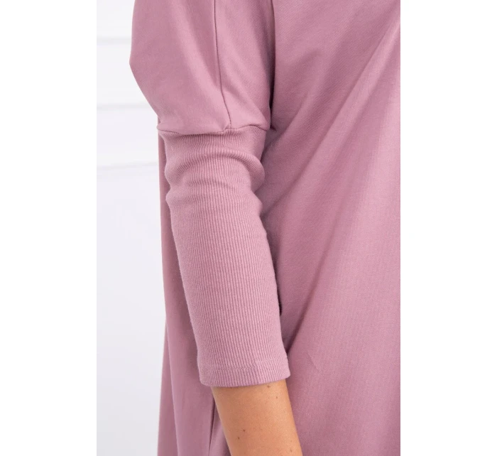 Oversize blúzka s potlačou dúhových pier tmavo ružová