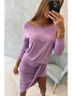 Asymetrické šaty, 3/4 rukávy, světle fialové Asymetrické šaty, 3/4 rukávy, světle fialové